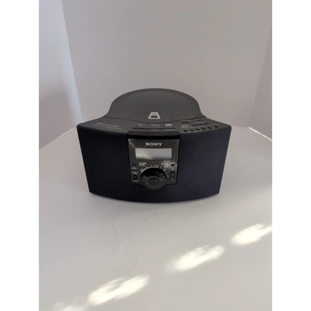 Sony Dream Machine ICF-CD823 FM/AM CD Clock Radio Black Vintage 2000 Dual Alarm